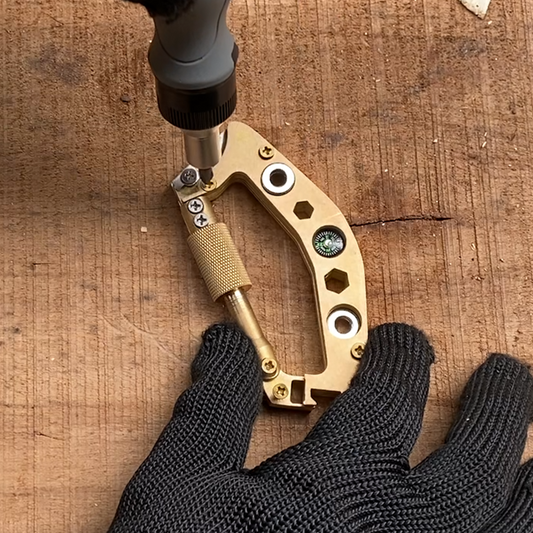 AX02: 12-in-1 Brass Alloy Outdoor EDC Carabiner-Your Helper!