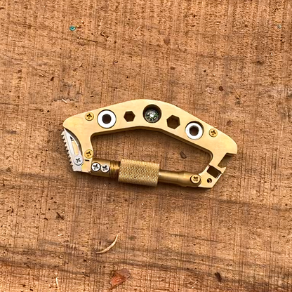AX02: 12-in-1 Brass Alloy Outdoor EDC Carabiner-Your Helper!