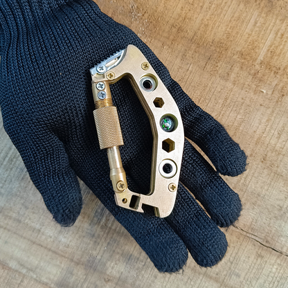 AX02: 12-in-1 Brass Alloy Outdoor EDC Carabiner-Your Helper!