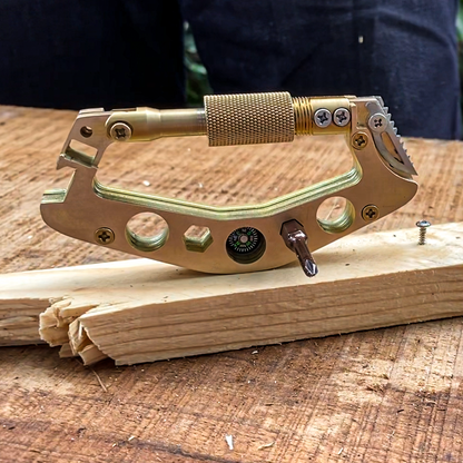 AX02: 12-in-1 Brass Alloy Outdoor EDC Carabiner-Your Helper!